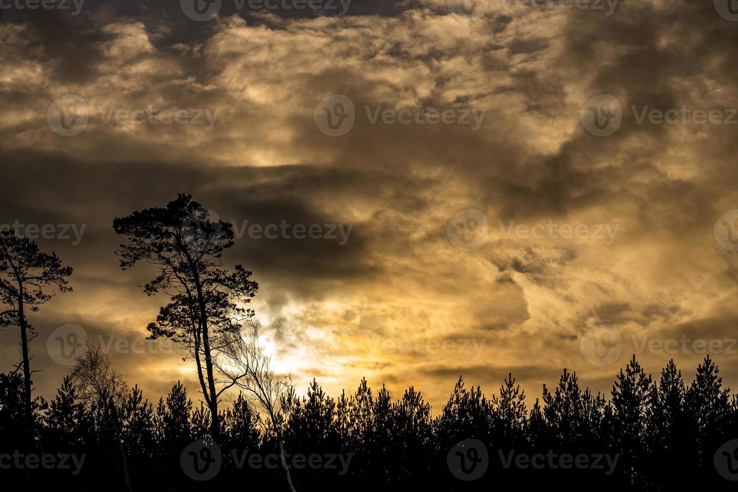 sunset over the dunes by the Baltic Sea on a frosty winter day with clouds photo