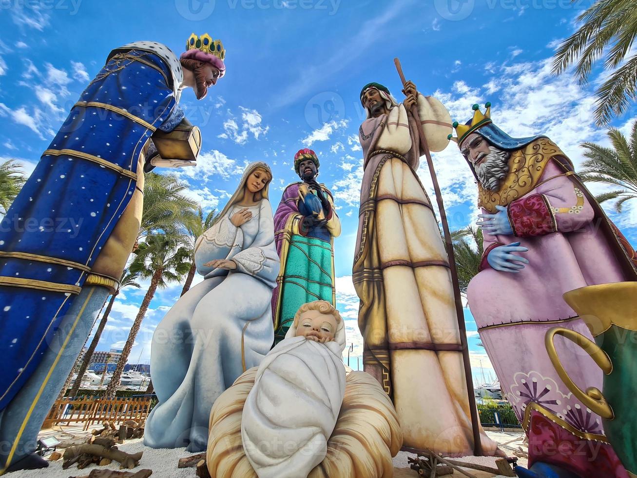 Spain's largest nativity scene in Alicante during the day photo