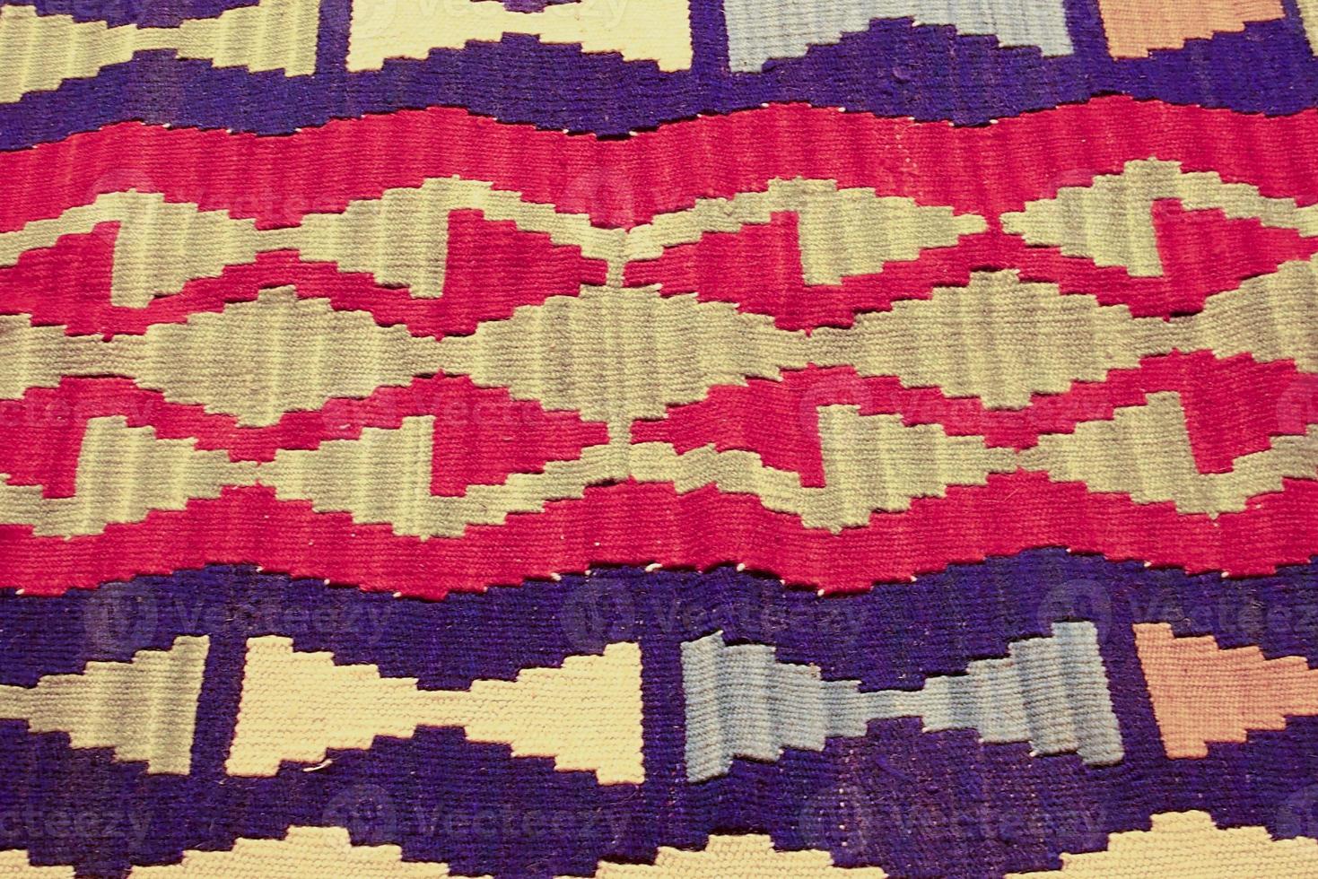 interesting background with handmade Turkish rugs in close-up photo