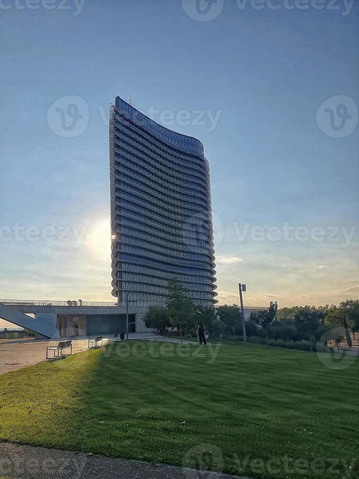 urban landscape of Zaragoza in Spain with modern architecture from Expo 2008 photo