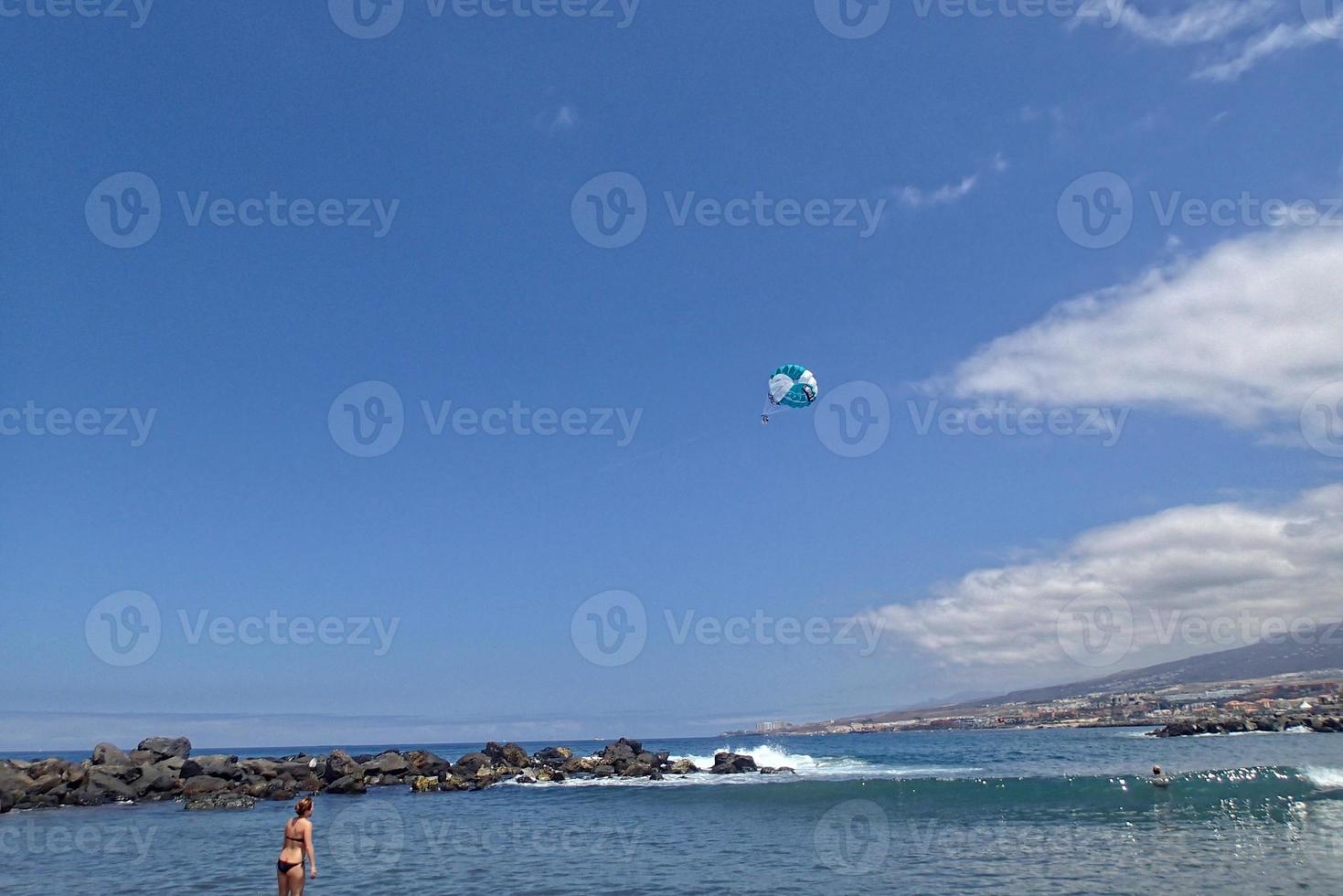 summer landscape with beach and ocean on the canary island  spain photo