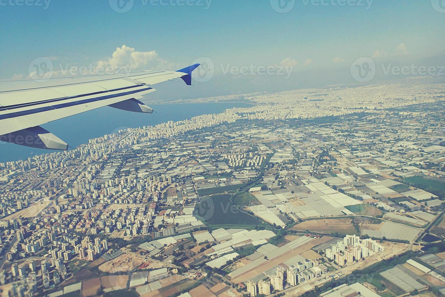original view of Turkey from the windows of aircraft flying over it photo