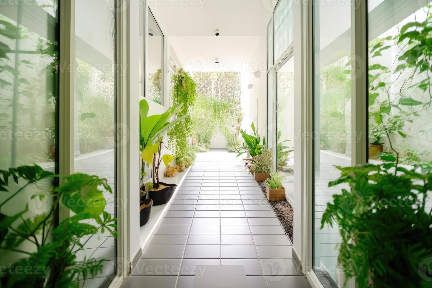 Green interior with plants photo