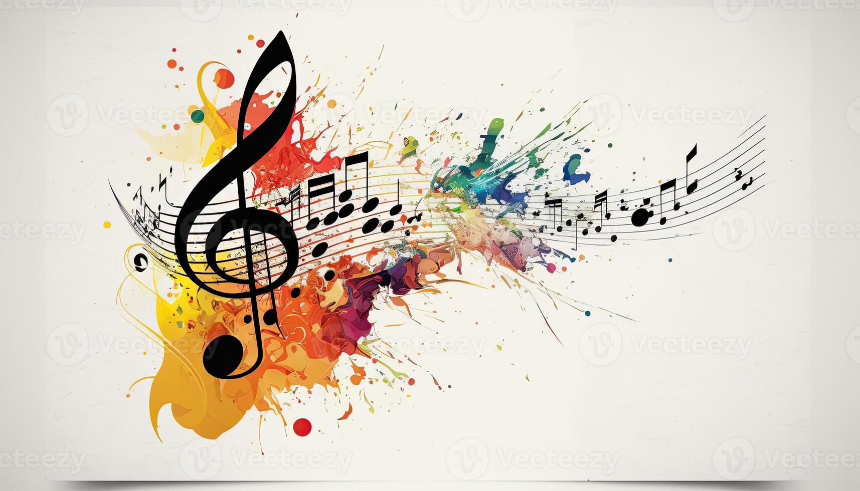 Colorful abstract musical notes, photo