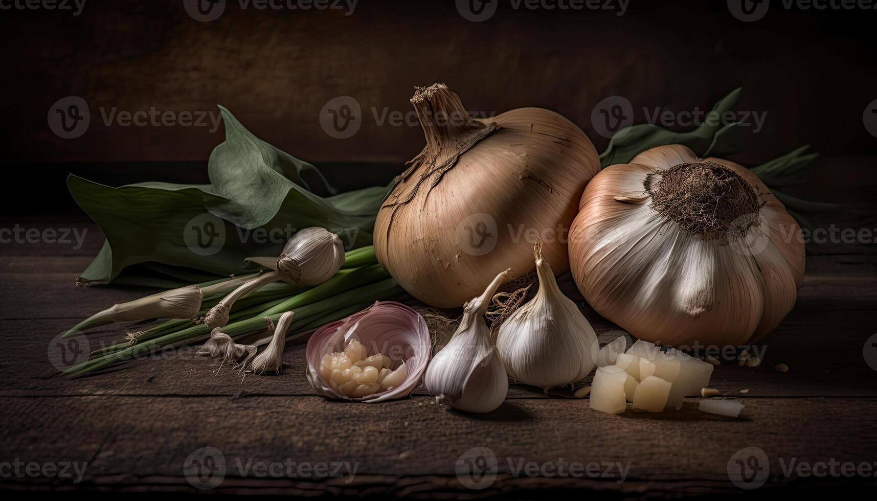 Garlic and onions, photo