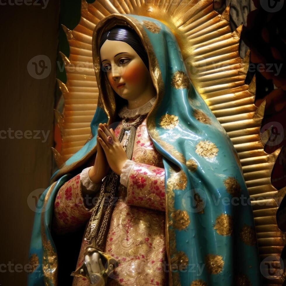 un estatua de el Virgen María creado con generativo ai tecnología foto