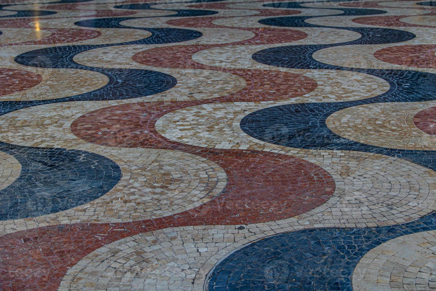 mosaic background famous stone walkway in Alicante Spain seafront passage photo