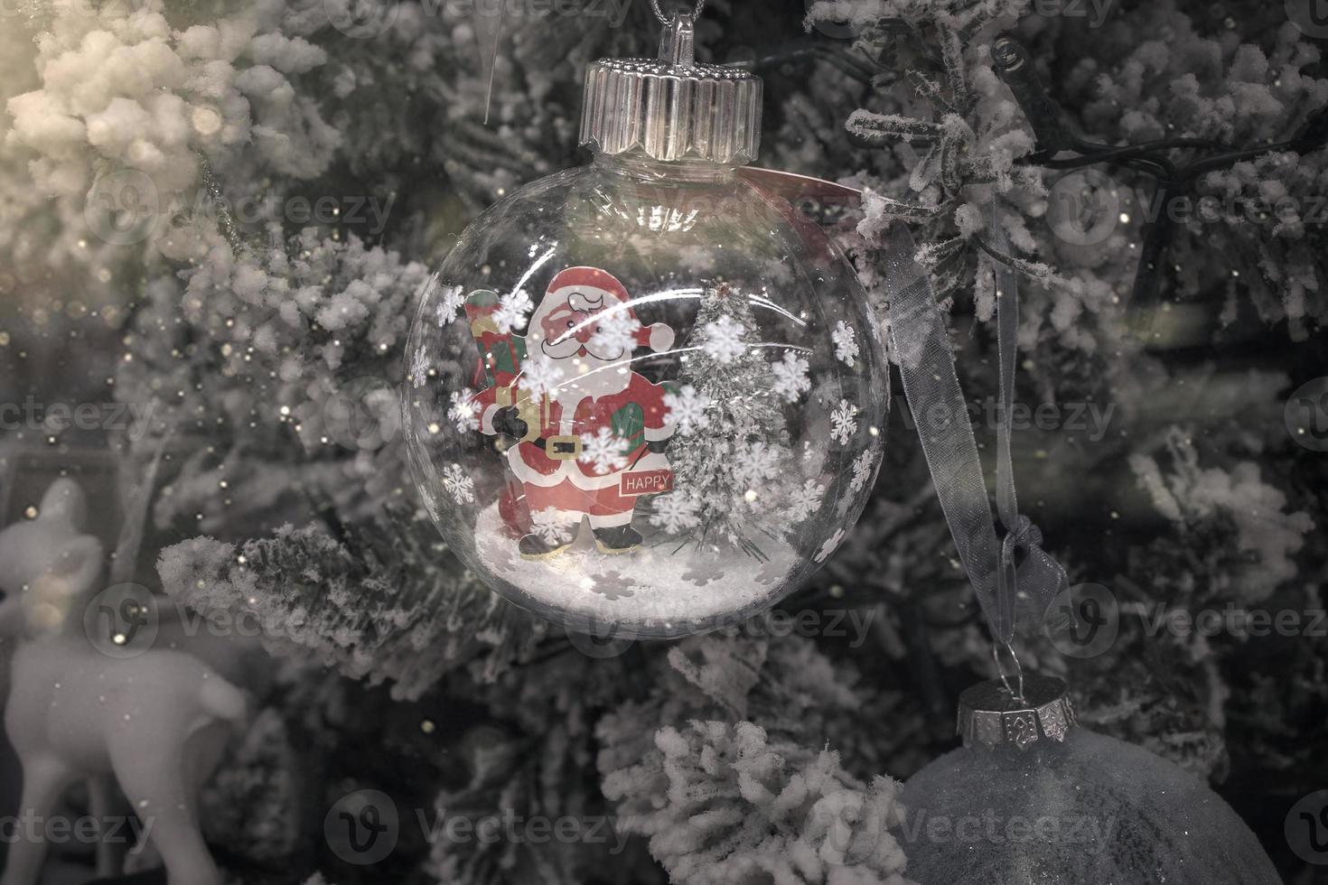 christmas bauble  on a festive background photo