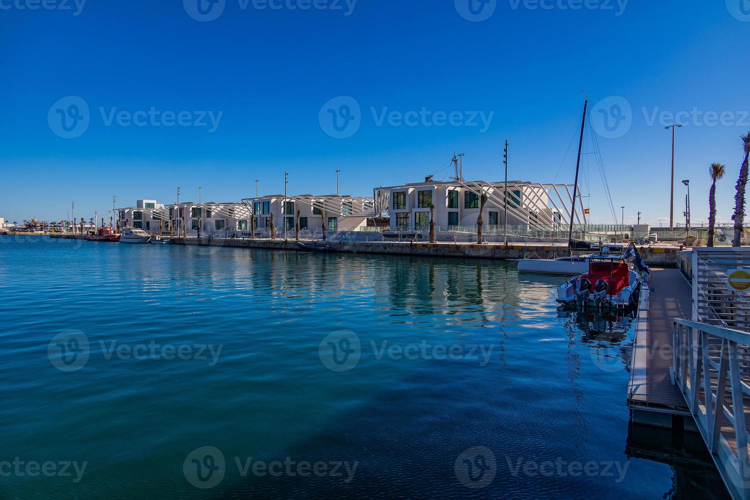 urban landscape view of the port of Alicante Spain on a sunny day photo