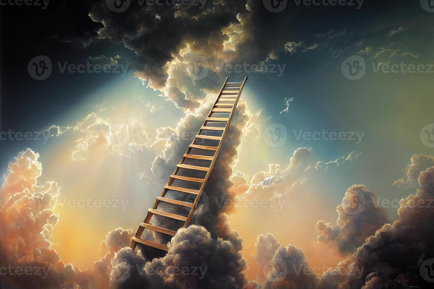 illustration of a ladder to heaven 22266473 Stock Photo at Vecteezy