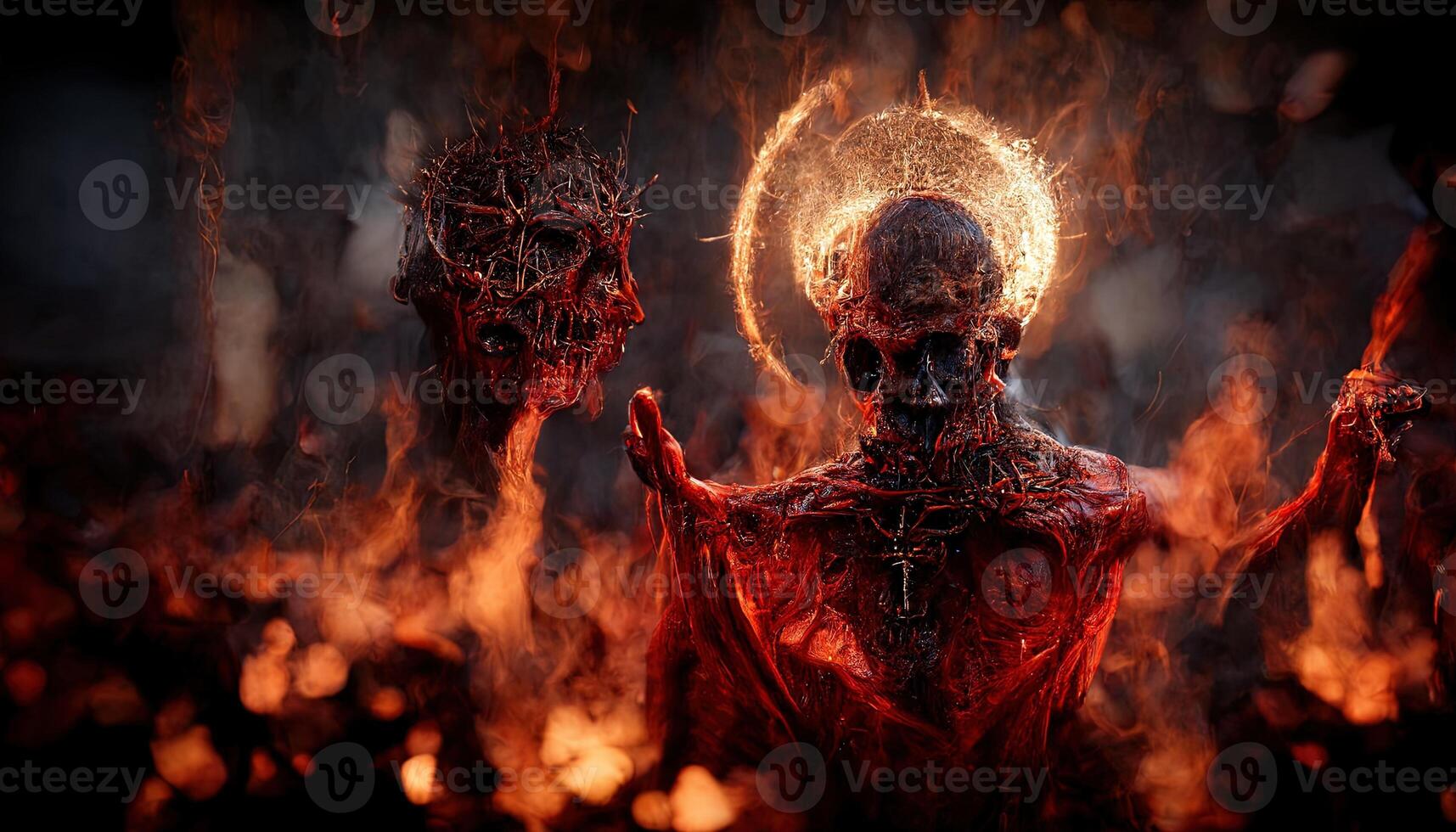 illustration of a demon in hell photo