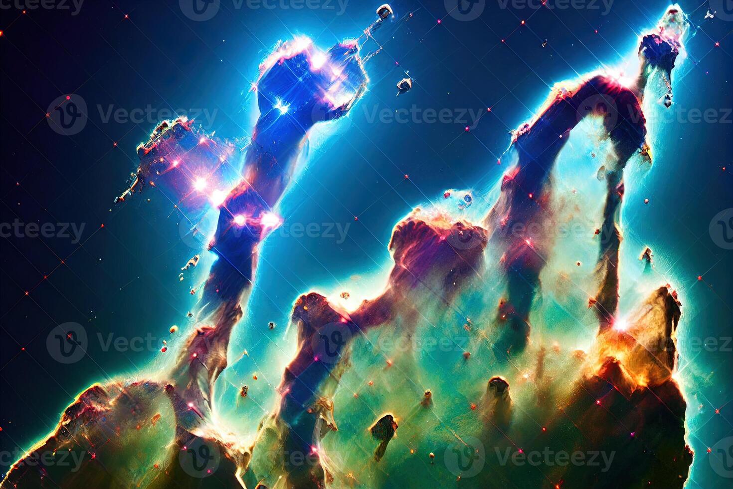 illustration pillars of creation in the universe photo