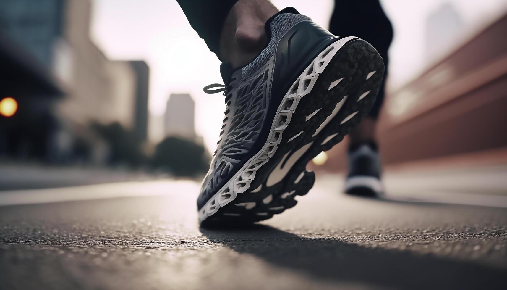 detalle cerca arriba de hombre deporte zapatillas, ai generativo foto