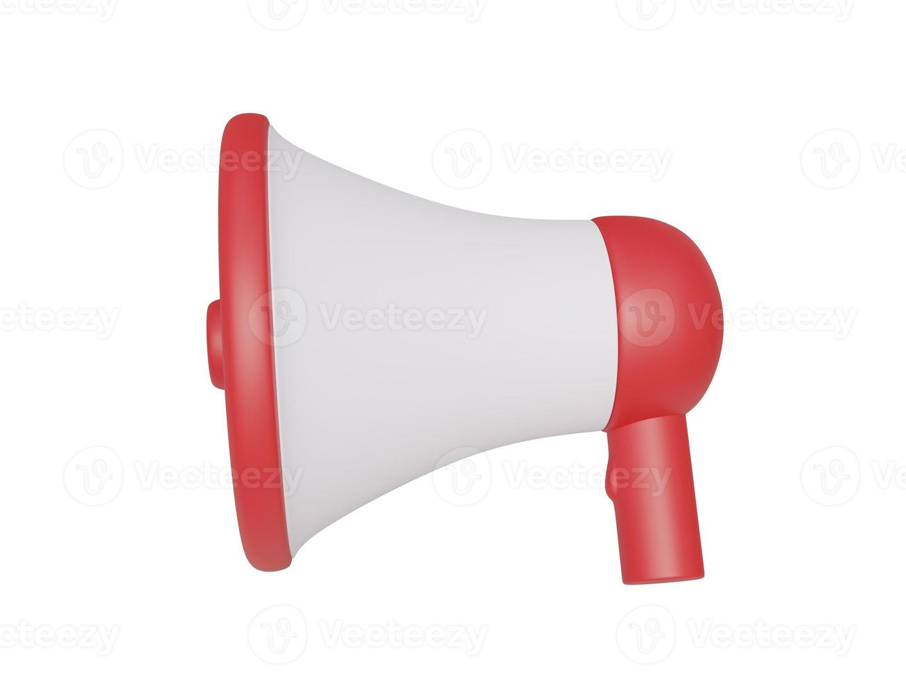 White red megaphone. 3d render. photo