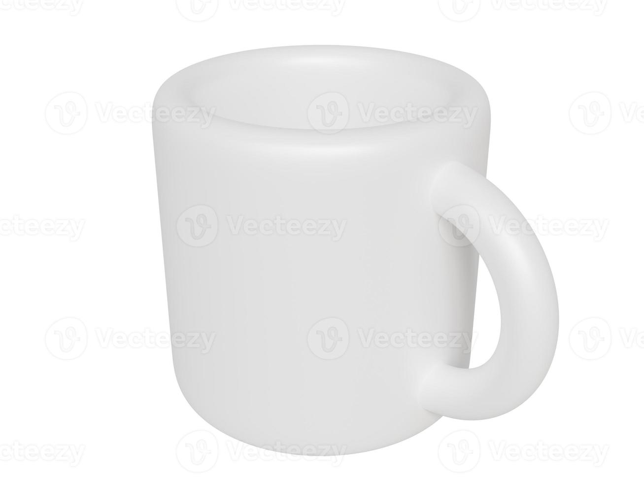 White cartoon cup. 3d render photo