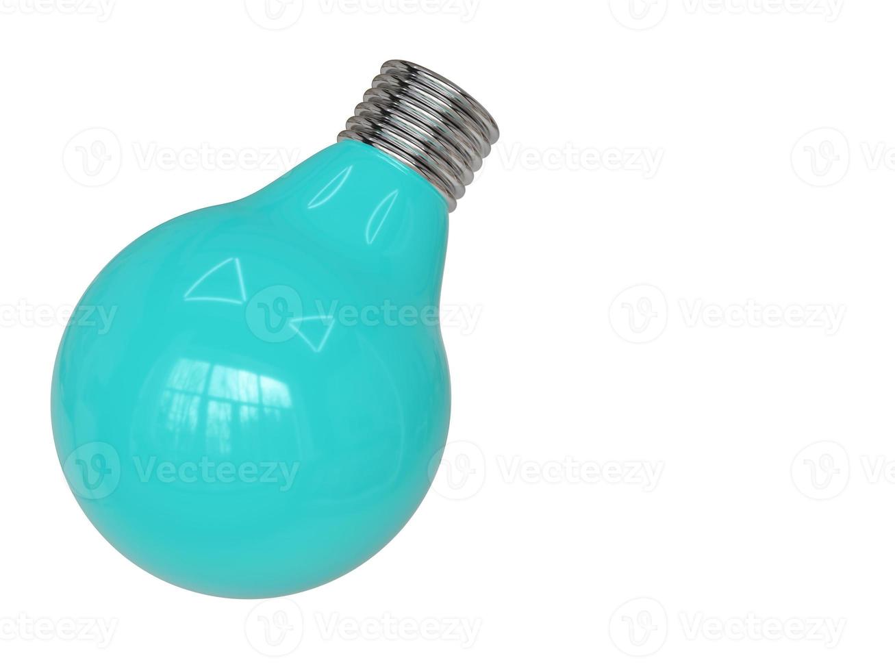 Blue light bulb. 3d render photo
