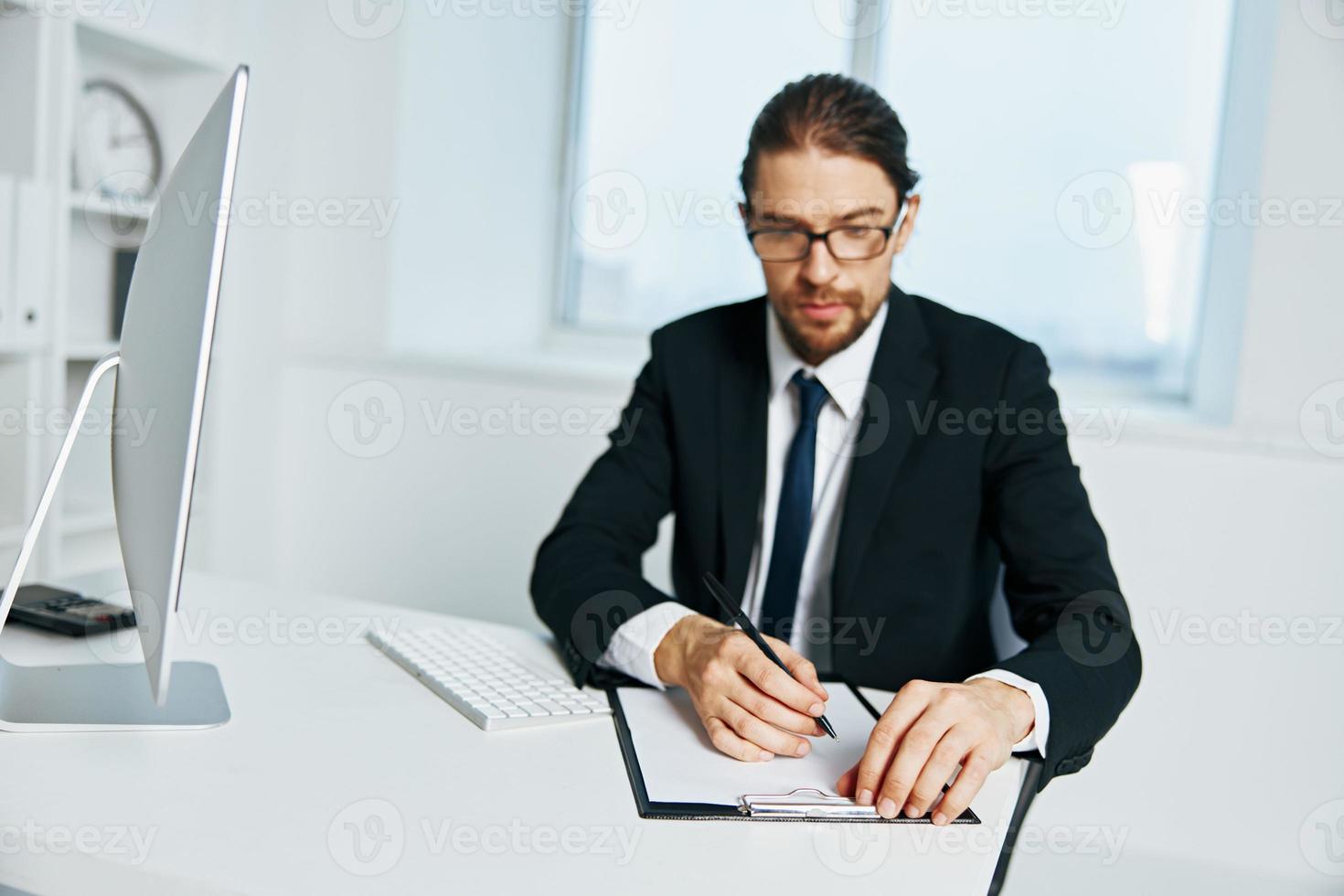 office worker an official is working at the computer Chief photo