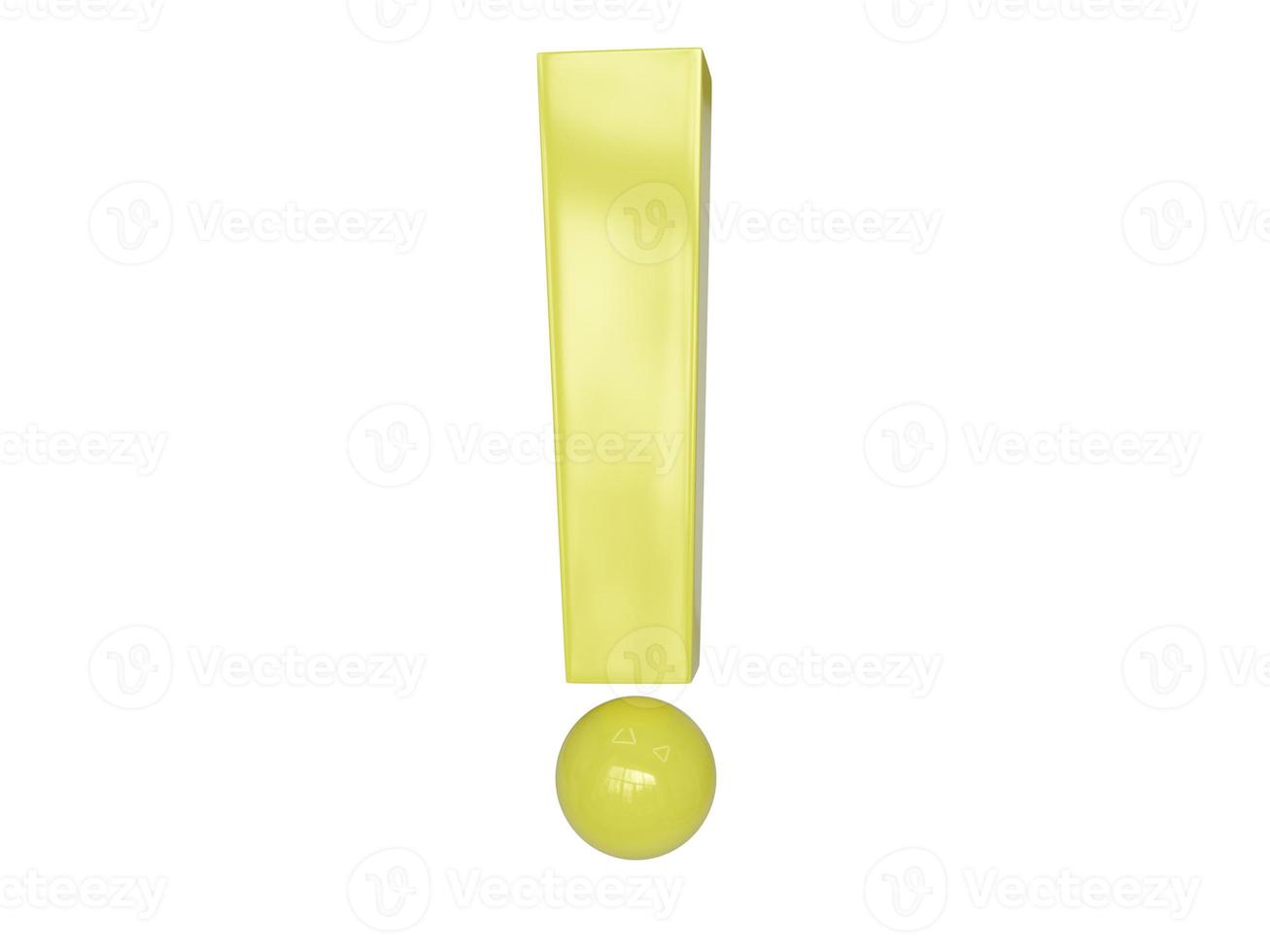 Yellow exclamation mark. 3d render. photo