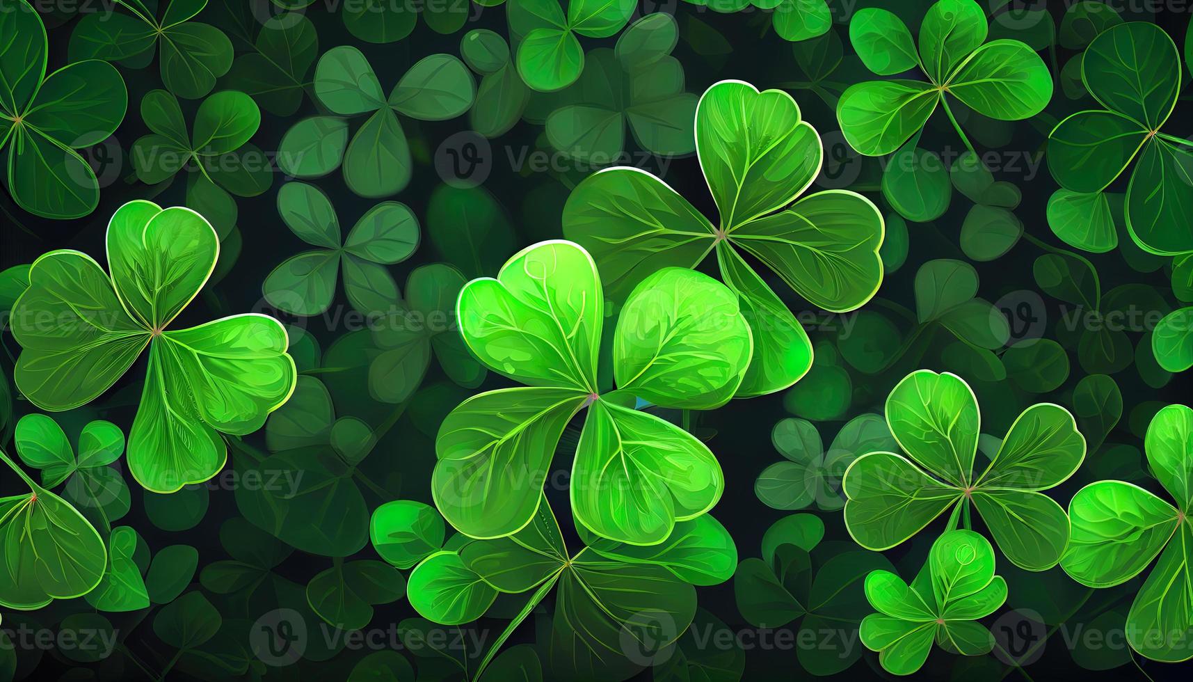Clover background for St. Patrick Day. Ai render. photo