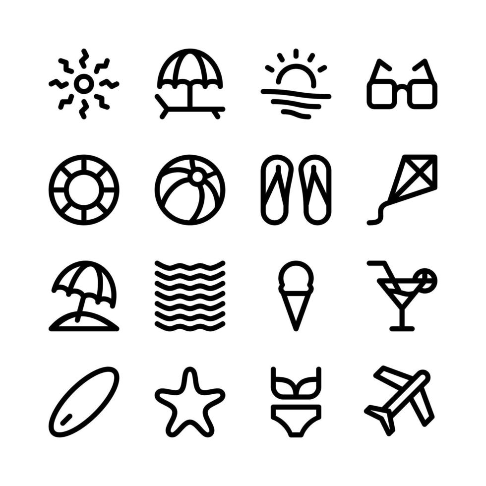 simple set of summer icon vector illustration. perfect for any purposes
