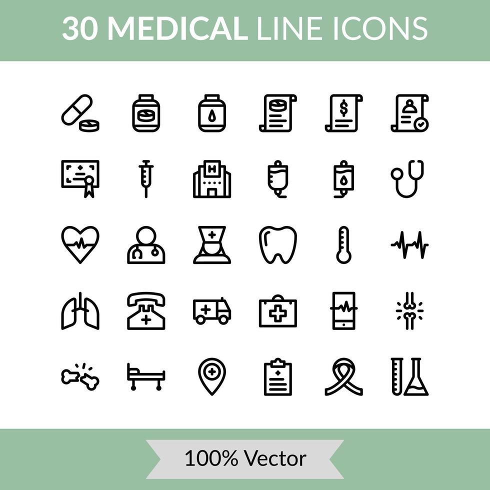 Medical Line Icons for healthcare symbol vector