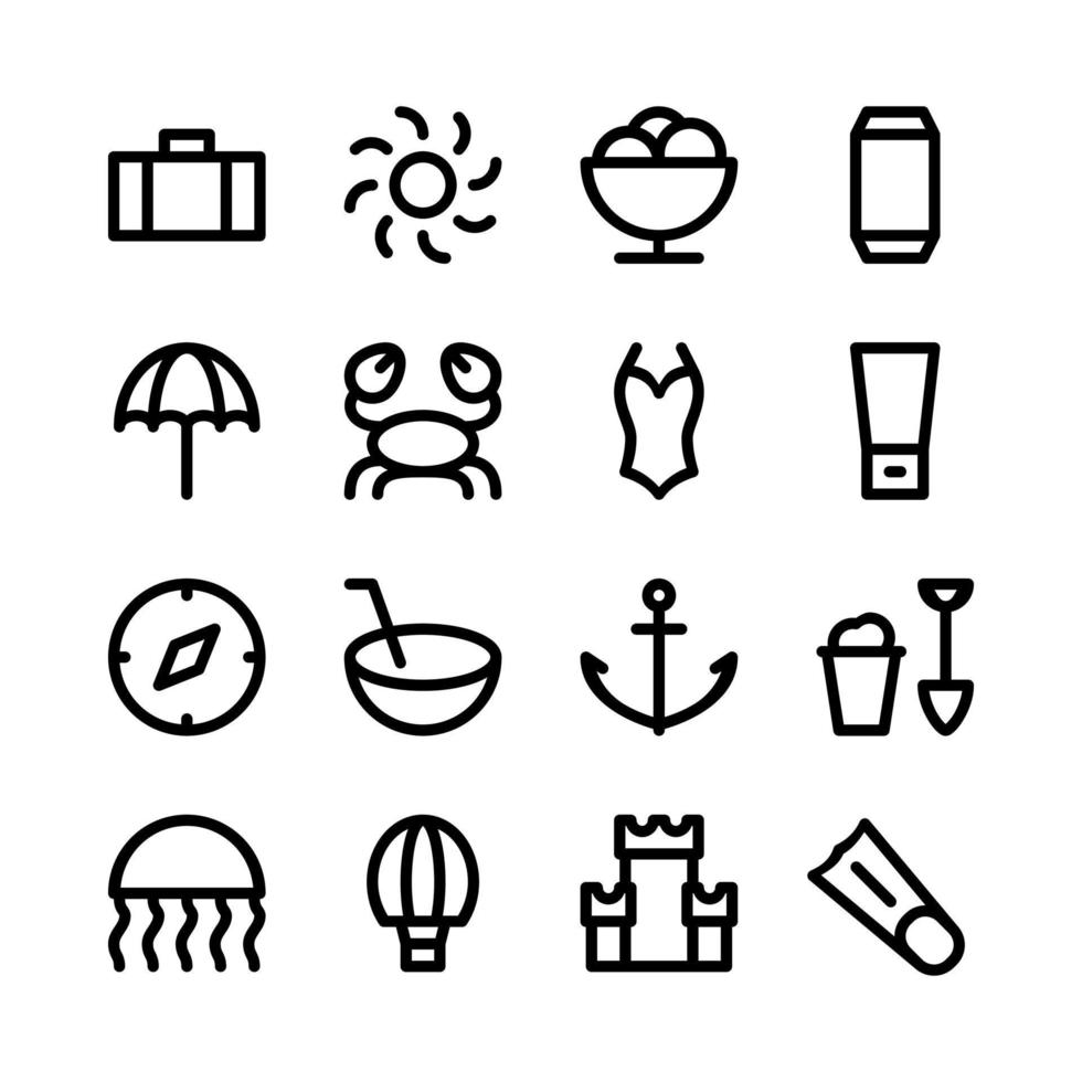 simple set of summer icon vector illustration. perfect for any purposes