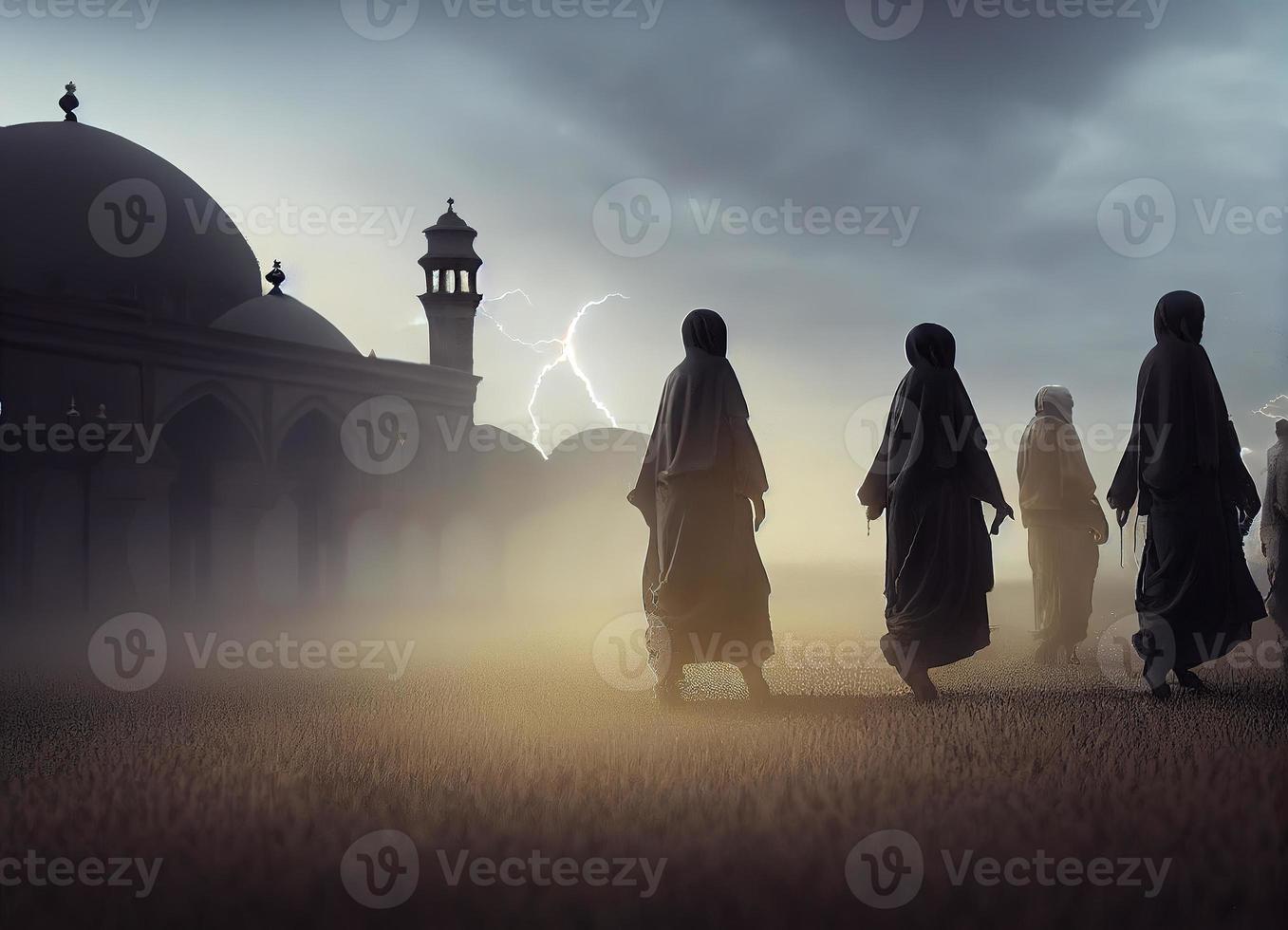 Eid al-Adha background. AI render. photo