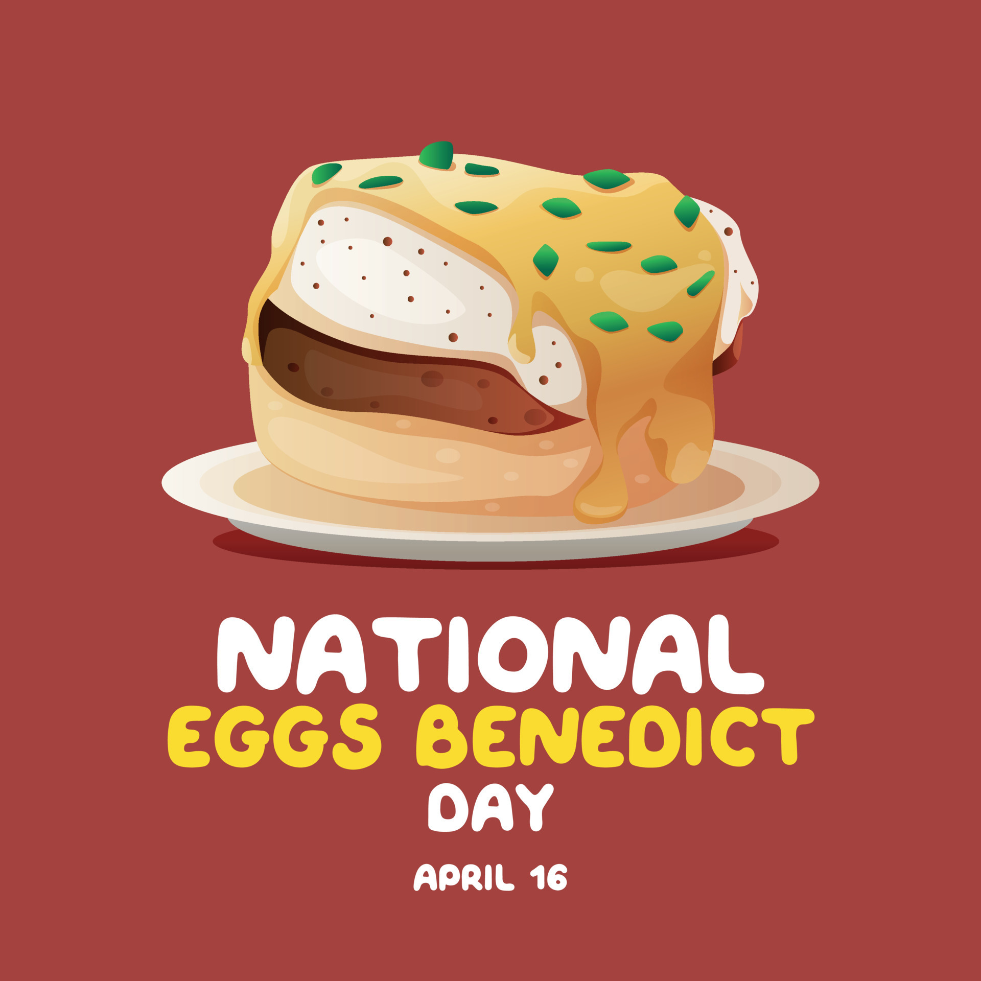 vector graphic of national eggs benedict day good for national eggs