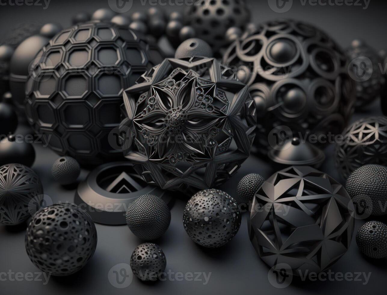 Modern technology Geometric background with spheres created with technology photo