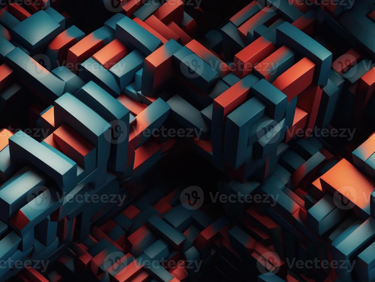 Dark abstract geometric grid pattern Seamless background created with technology photo