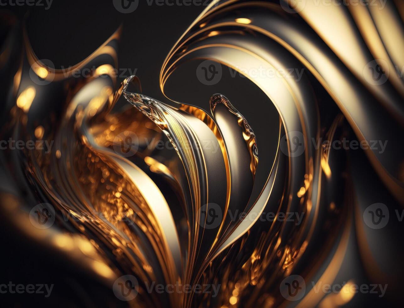 A metallic abstract wavy liquid background technology photo