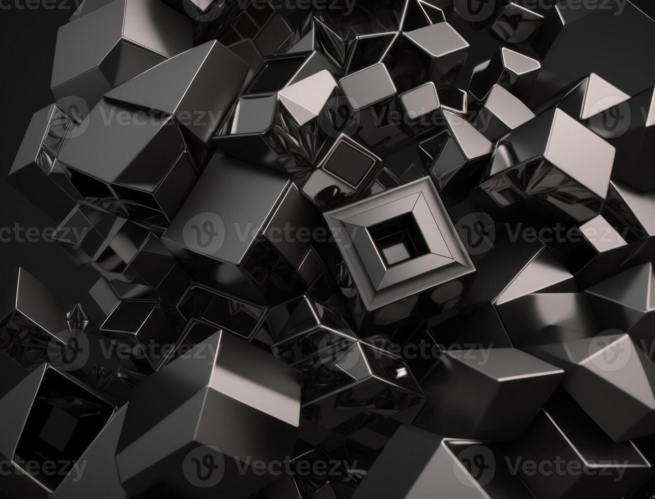 Futuristic abstract pyramid geometric background created with technology photo
