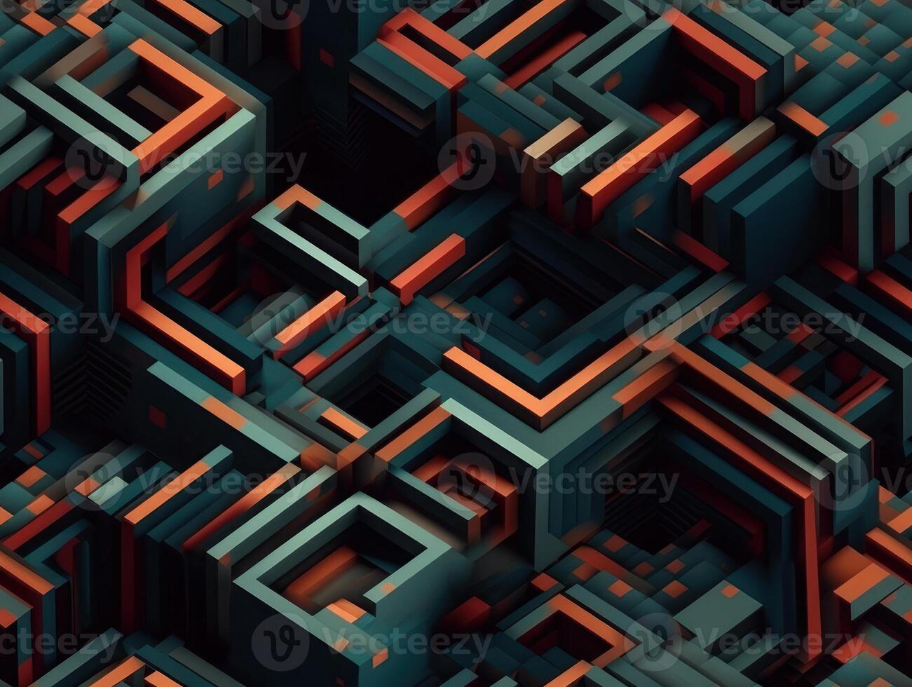 Dark abstract geometric grid pattern Seamless background created with technology photo