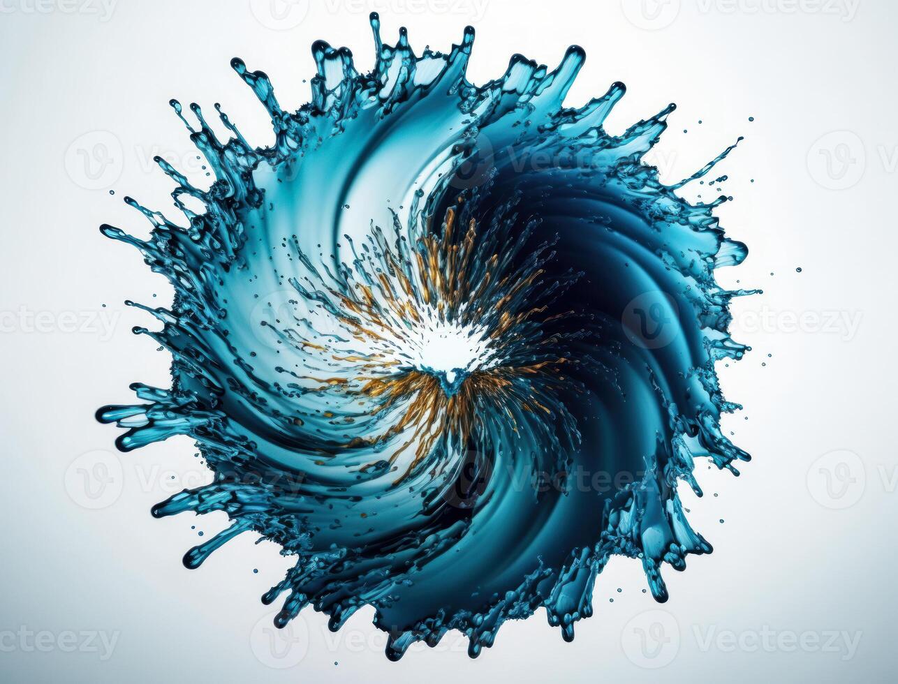 Radial spiral water splash background created with technology photo