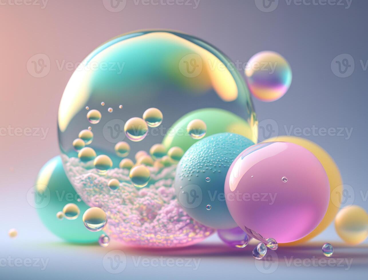 Colorful balls Dynamic liquid shapes background created with technology photo