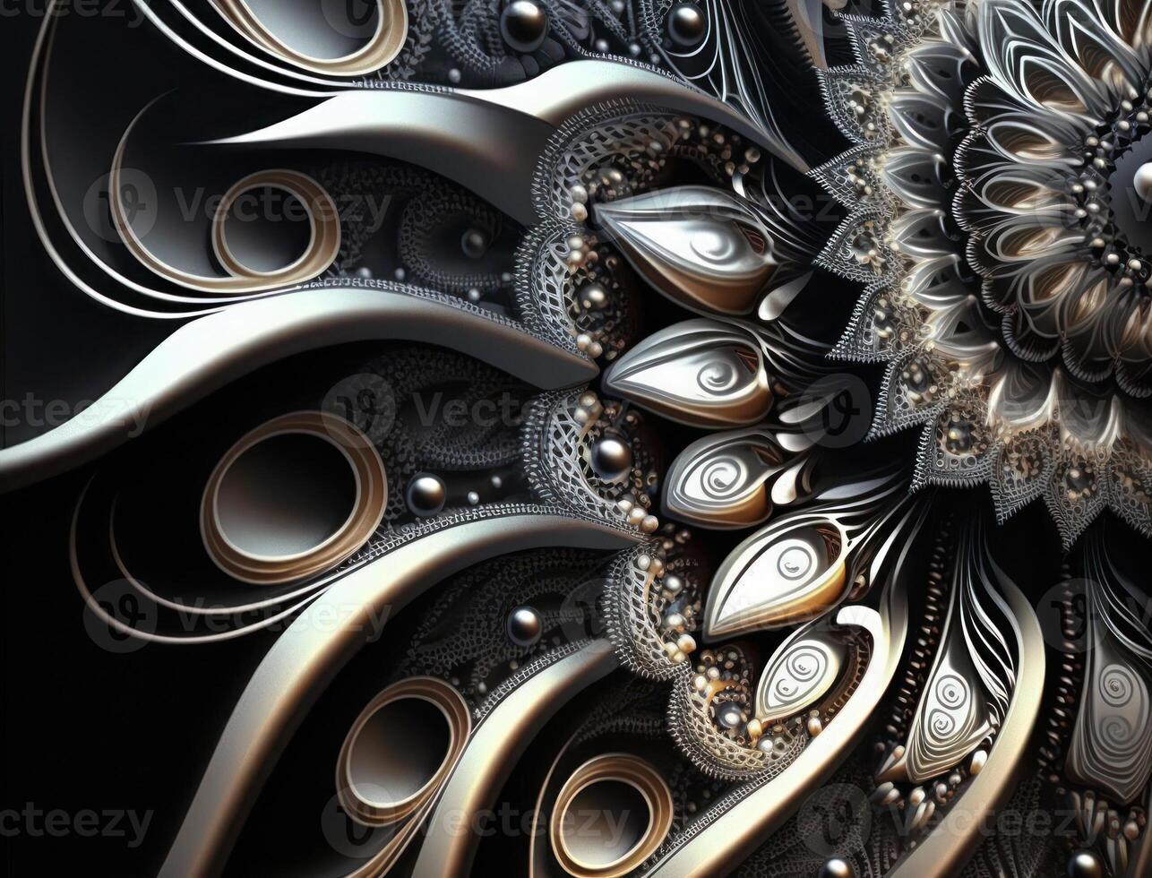 Fractal mandala Sacred geometry background created with technology photo