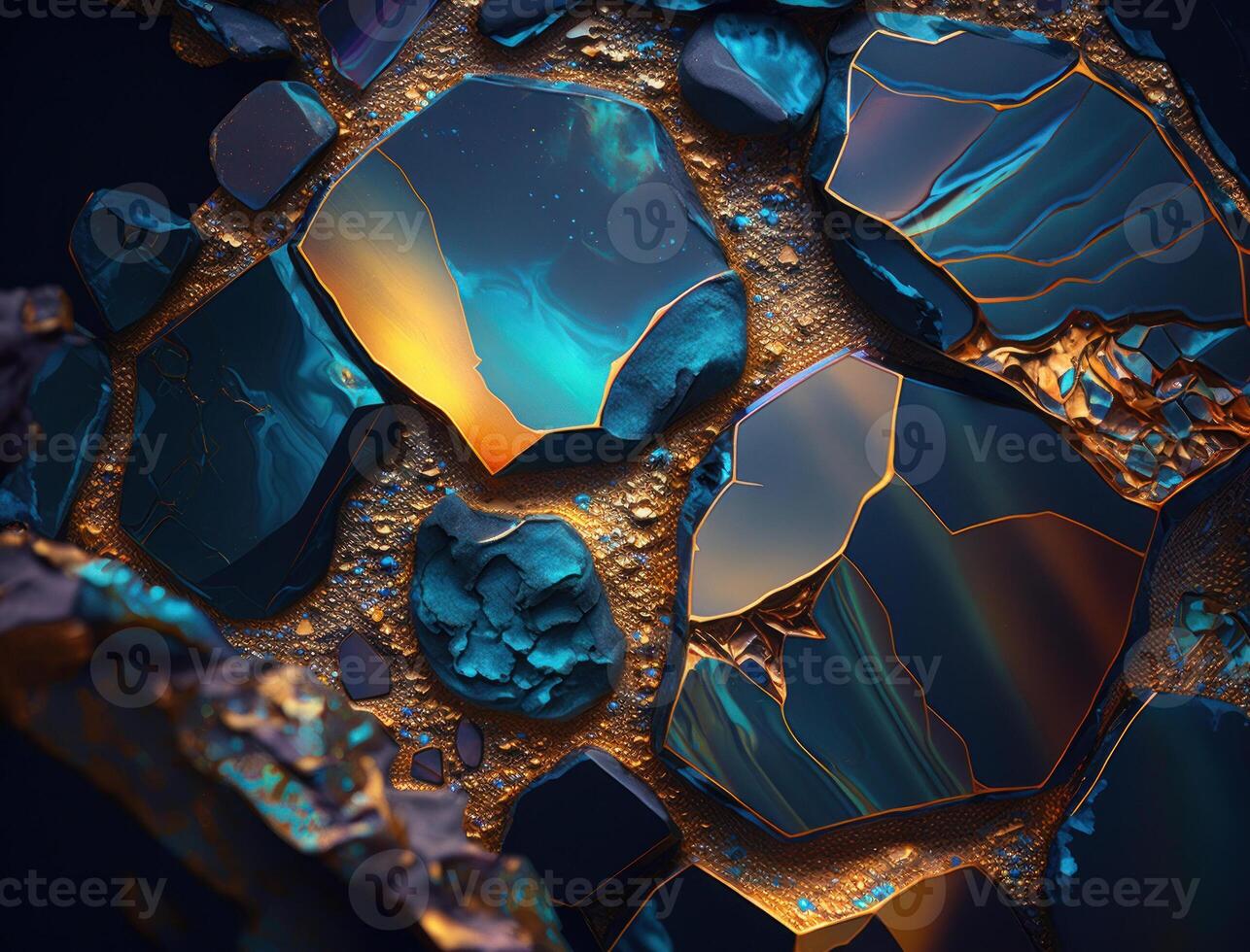 Marble stone texture background material with elements of semi-precious stones and gold created with technology photo
