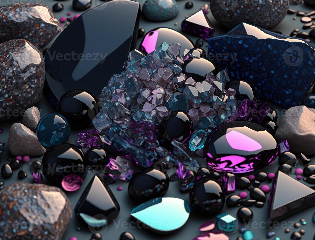 Abstract background with flowing shapes and organic patterns in amethyst photo