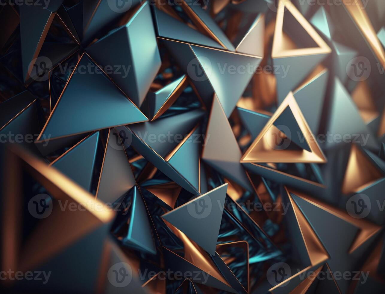 Futuristic triangles background Abstract geometric pattern created with technology photo