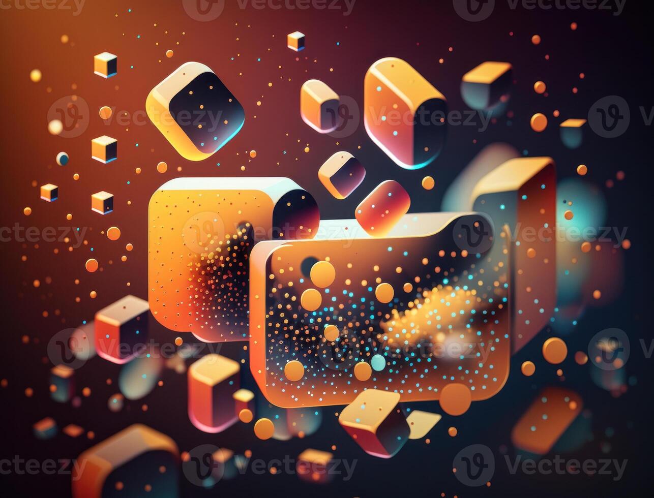 Colorful abstract geometric background with dot shapes pointillism style created with technology photo