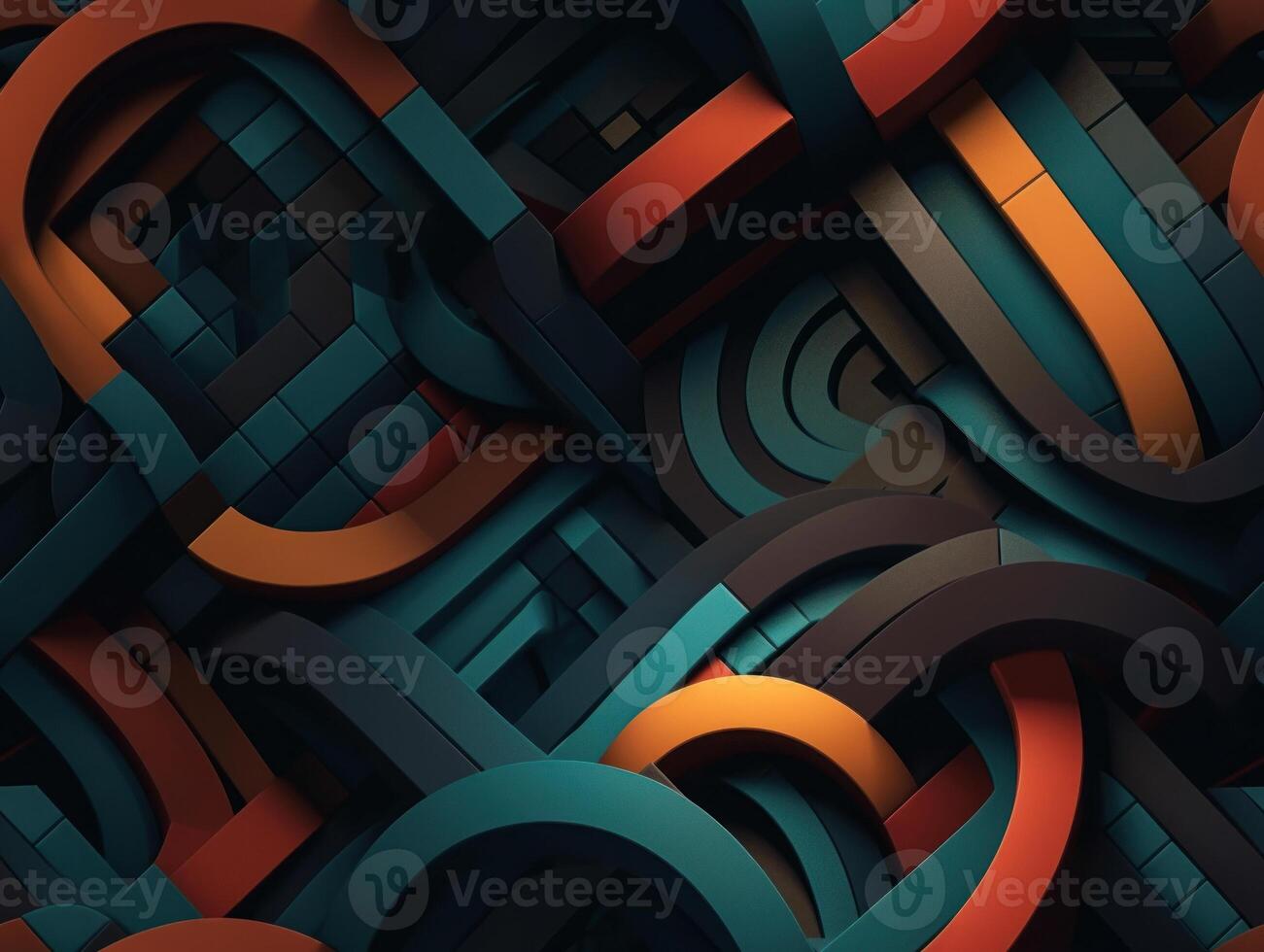 Dark abstract geometric grid pattern Seamless background created with technology photo
