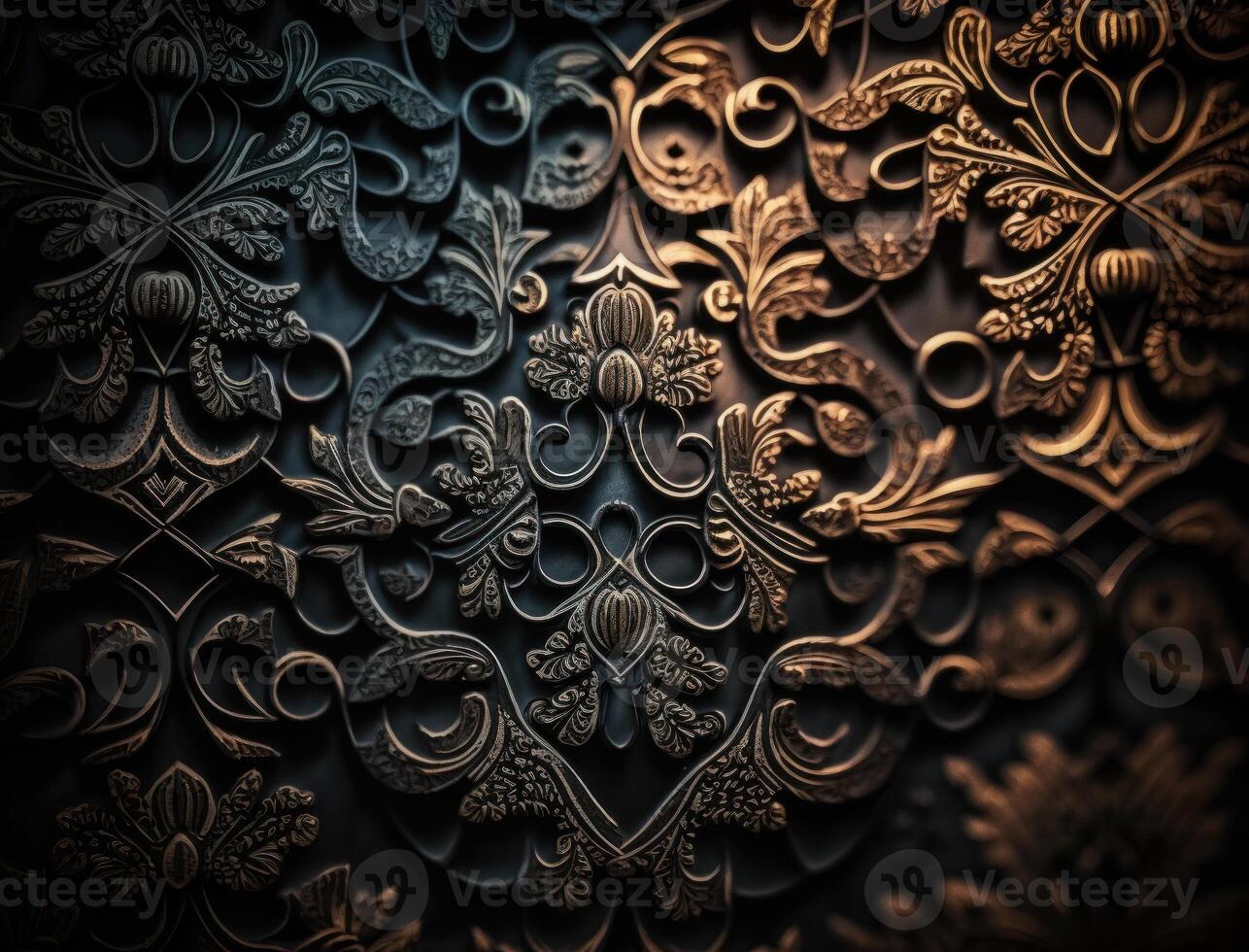 Royal vintage Victorian Gothic background Rococo venzel and whorl created with technology photo