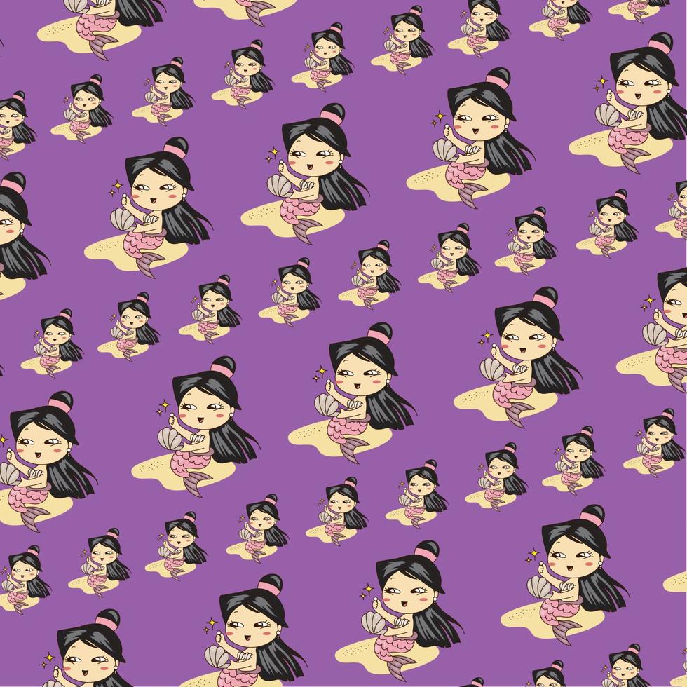 Beautiful mermaid design. Mermaids. Seamless pattern. Wallpaper, wrapping paper, home decor and fashion fabrics. Vector backgrounds.