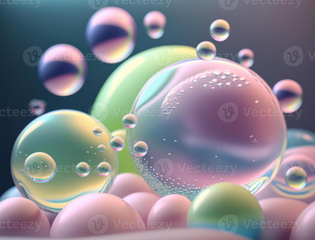 Colorful balls Dynamic liquid shapes background created with technology photo