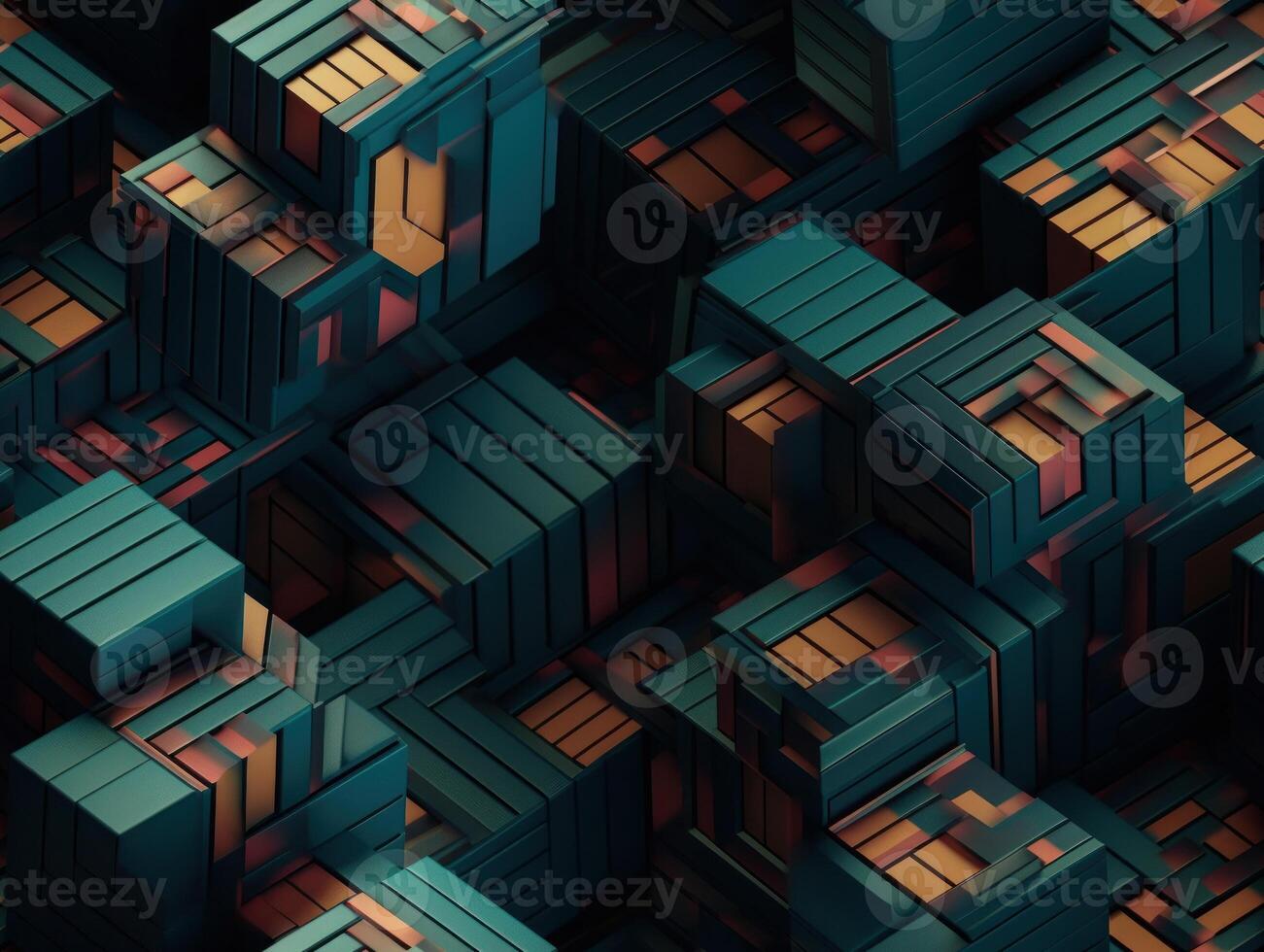 Dark abstract geometric grid pattern Seamless background created with technology photo
