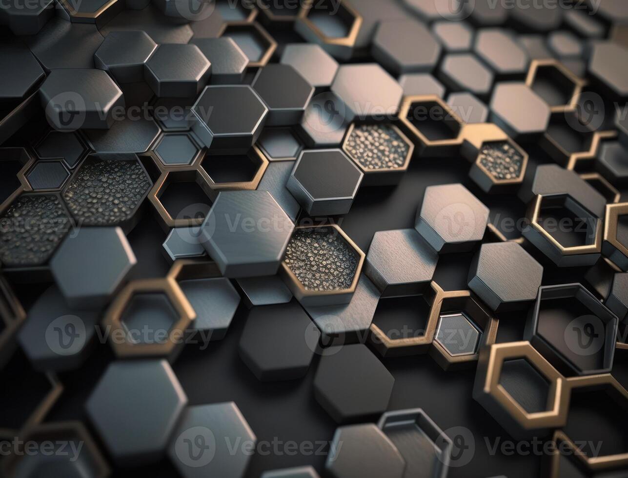 Futuristic hexagonal background Abstract geometric grid pattern created with technology photo