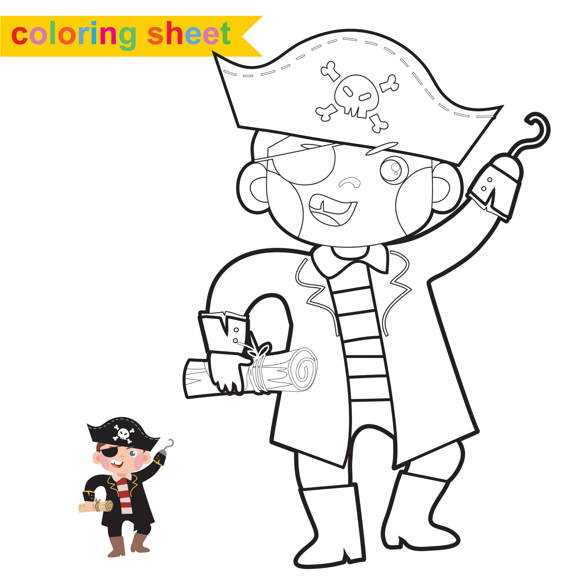 cute pirate coloring page