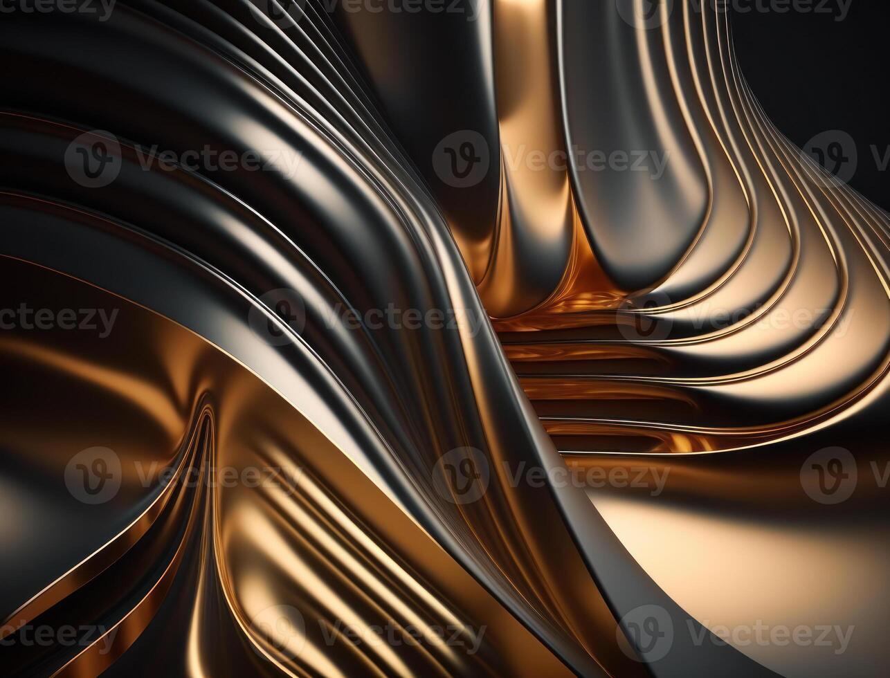 A metallic abstract wavy liquid background technology photo