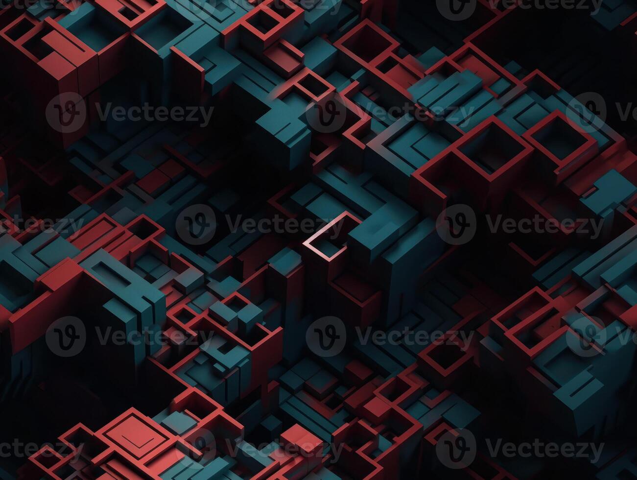 Dark abstract geometric grid pattern Seamless background created with technology photo