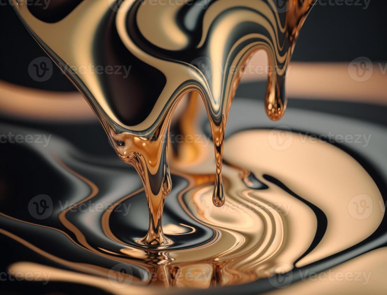A metallic abstract wavy liquid background technology photo